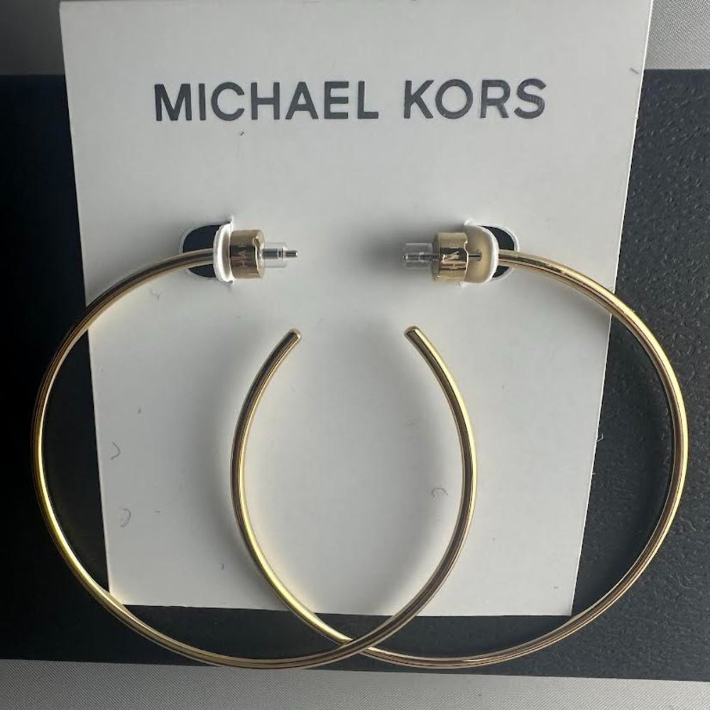 Michael Kors Gold Tone Large Hoop Earrings MKJ4161710